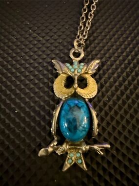 Turquoise Owl Pendant Necklace - Women Jewelry